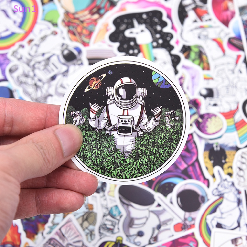 Bộ 50 Miếng Dán Graffiti Sun1 &gt; 50 Chống Thấm Nước Hình Phi Hành Gia Dùng Trang Trí Ván Trượt / Laptop / Vali DIY