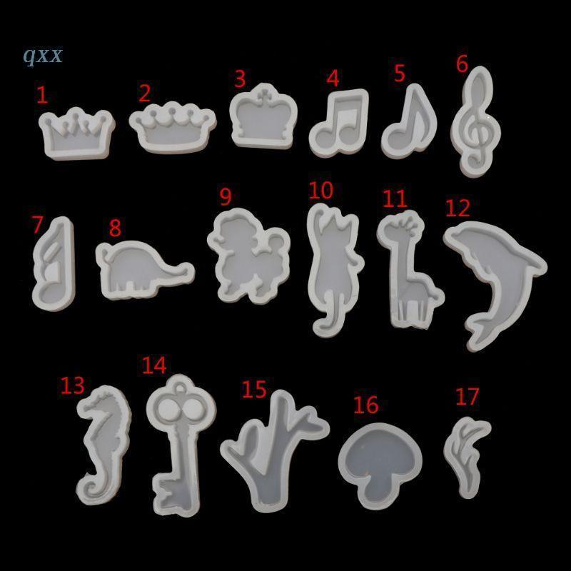 Khuôn Silicone Bóng Làm Móc Khóa Hình Mèo / Vương Miện / Cá Heo / Cá Heo DIY
