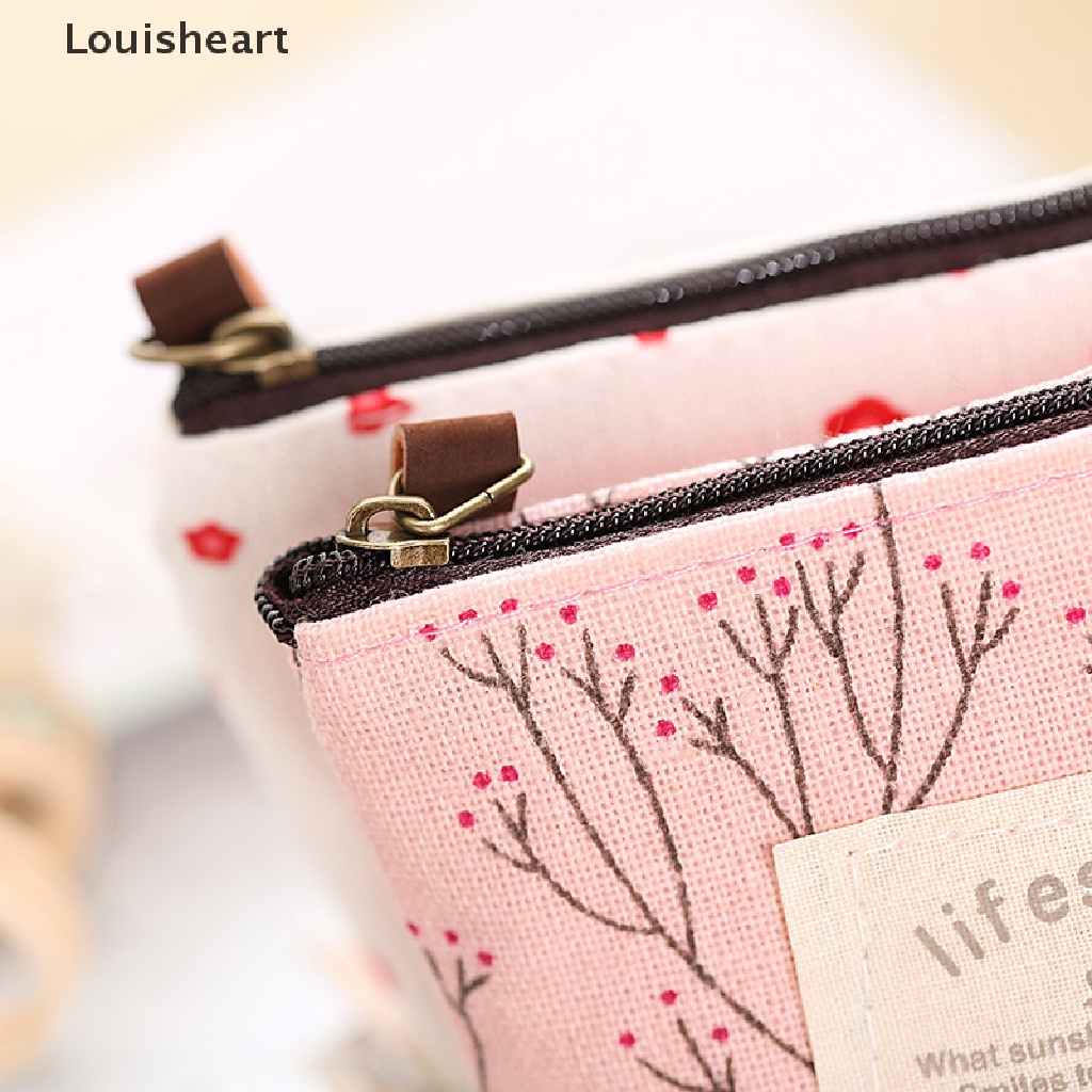 Ví Đựng Tiền Xu Louisheart Mini Bằng Vải Canvas In Họa Tiết Xinh Xắn Dành Cho Nữ