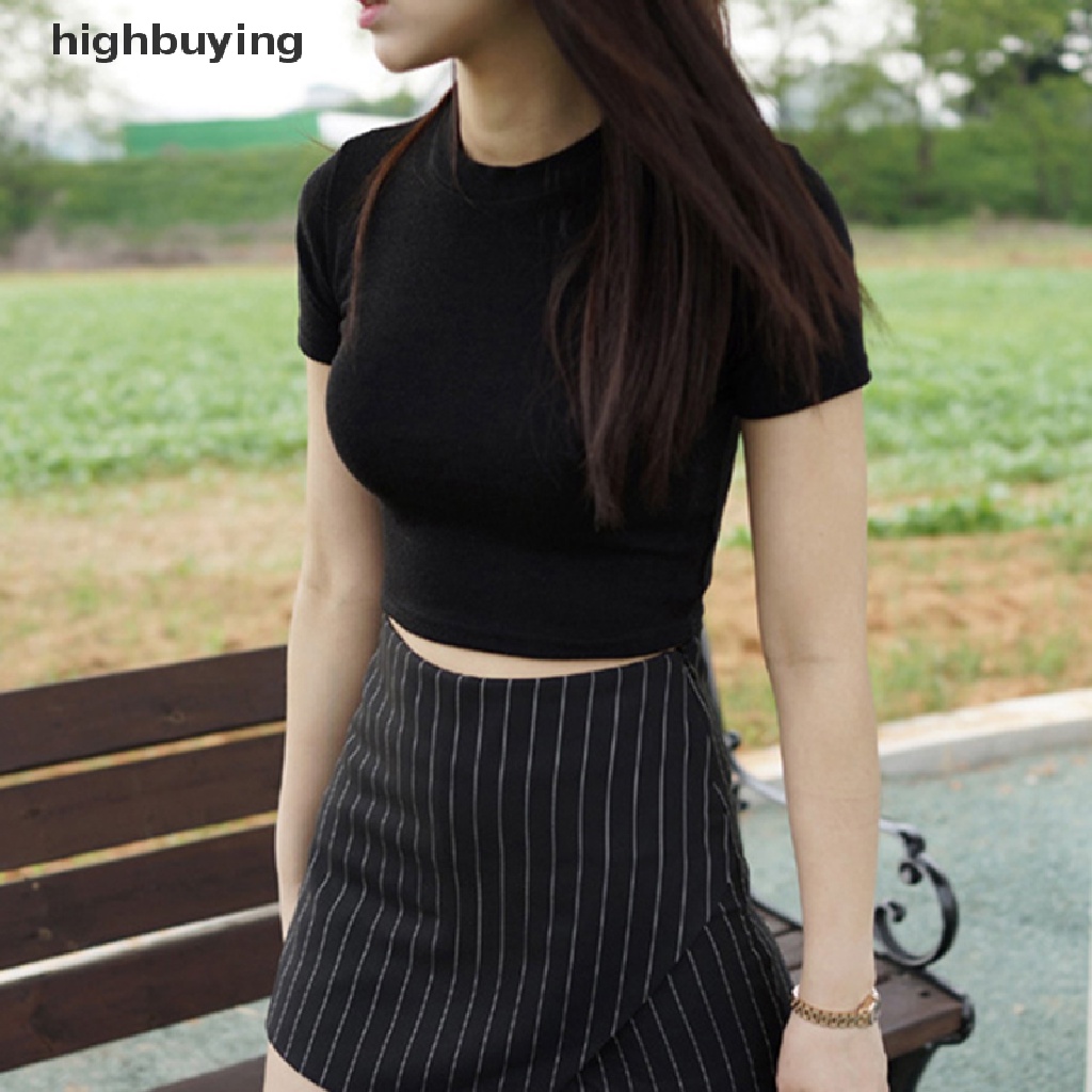 Áo Thun Lửng Ngắn Tay Thời Trang Dành Cho Nữ