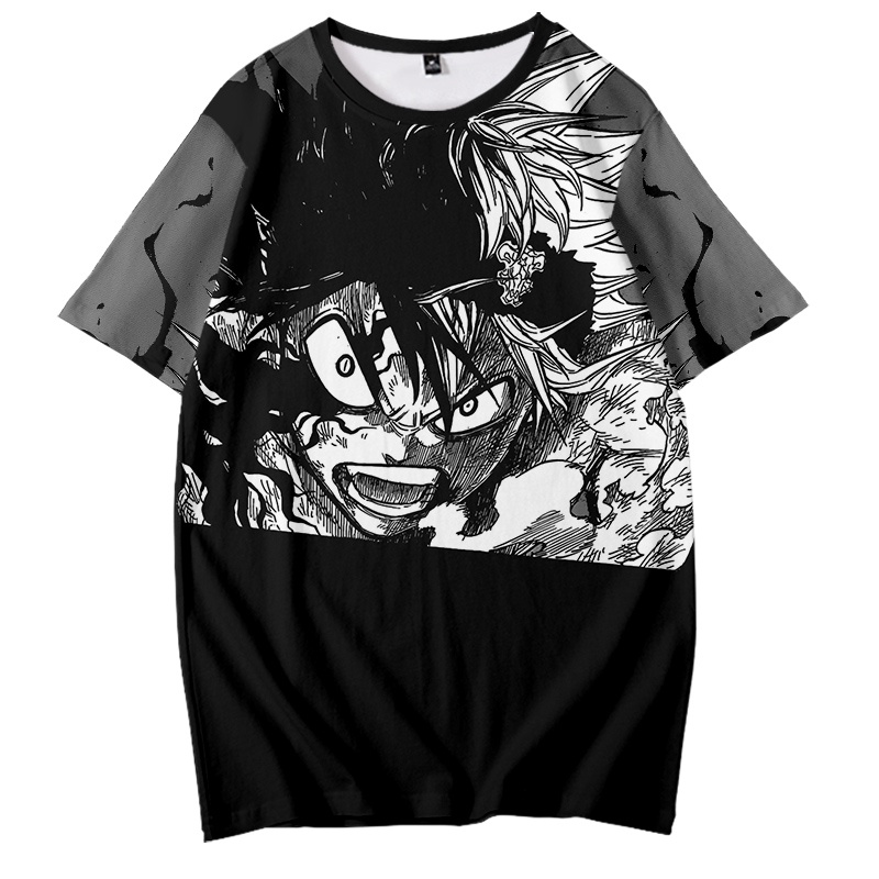 Áo Thun Tay Ngắn In Hình Asta Graphic 3D Màu Đen Phong Cách Harajuku Thời Trang Cho Nam Và Nữ