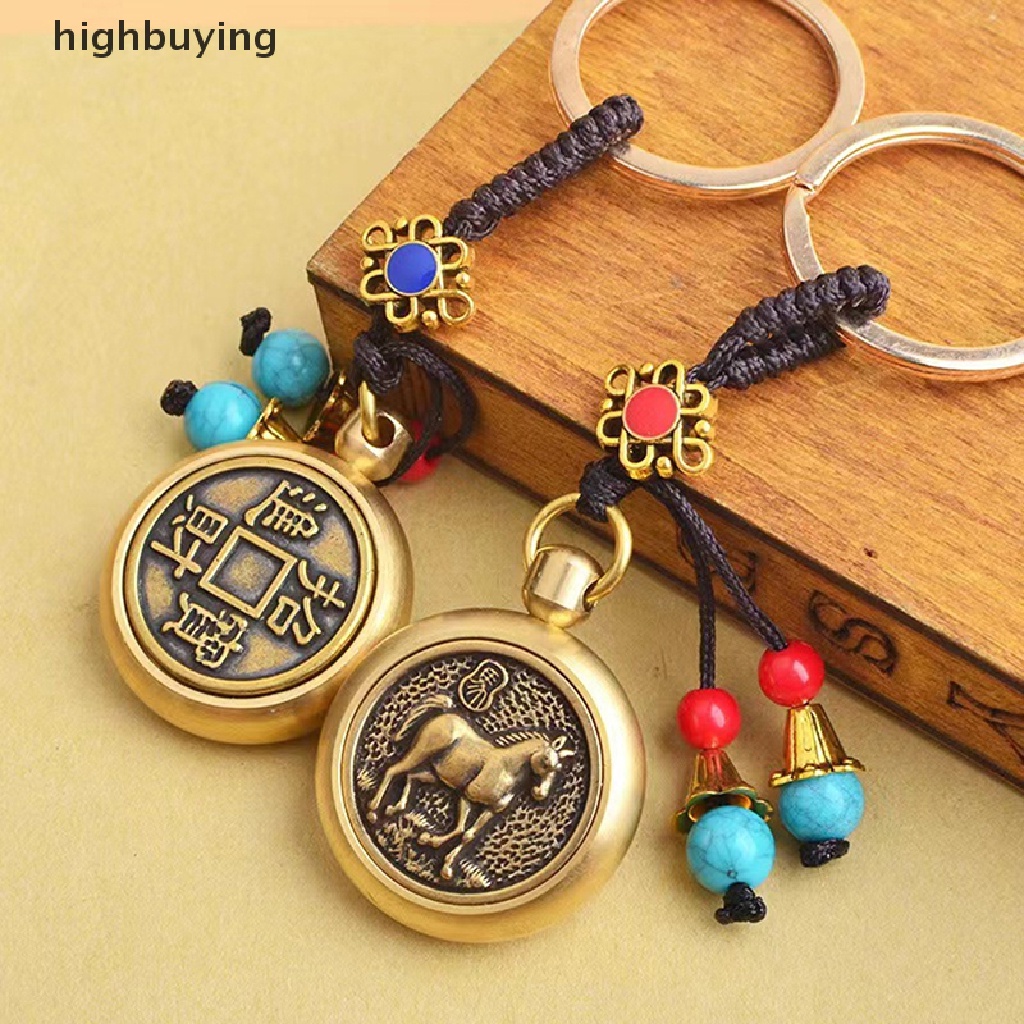 Hbvn Belle Feng Móc Khóa Xe Hơi Bằng Đồng Thau Nguyên Chất Thủ Công Hình Hoàng Đế Năm Cánh Phong Cách Trung Hoa Cổ Điển