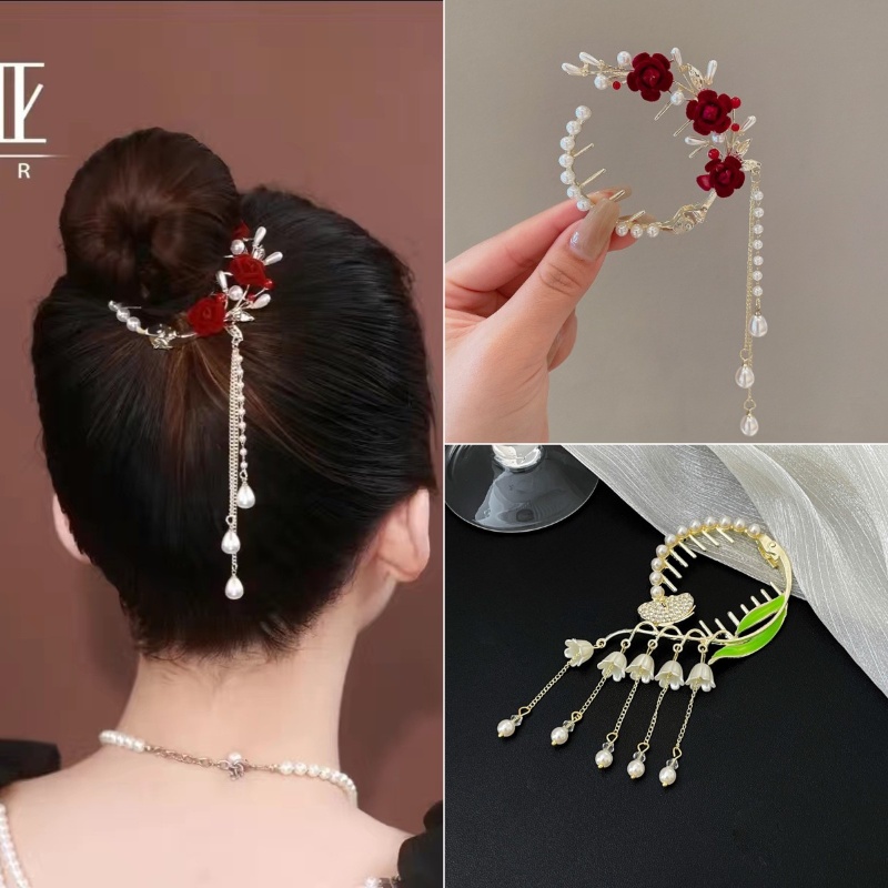 Kẹp Tóc Bướm Đính Ngọc Trai Sang Trọng Cho Nữ