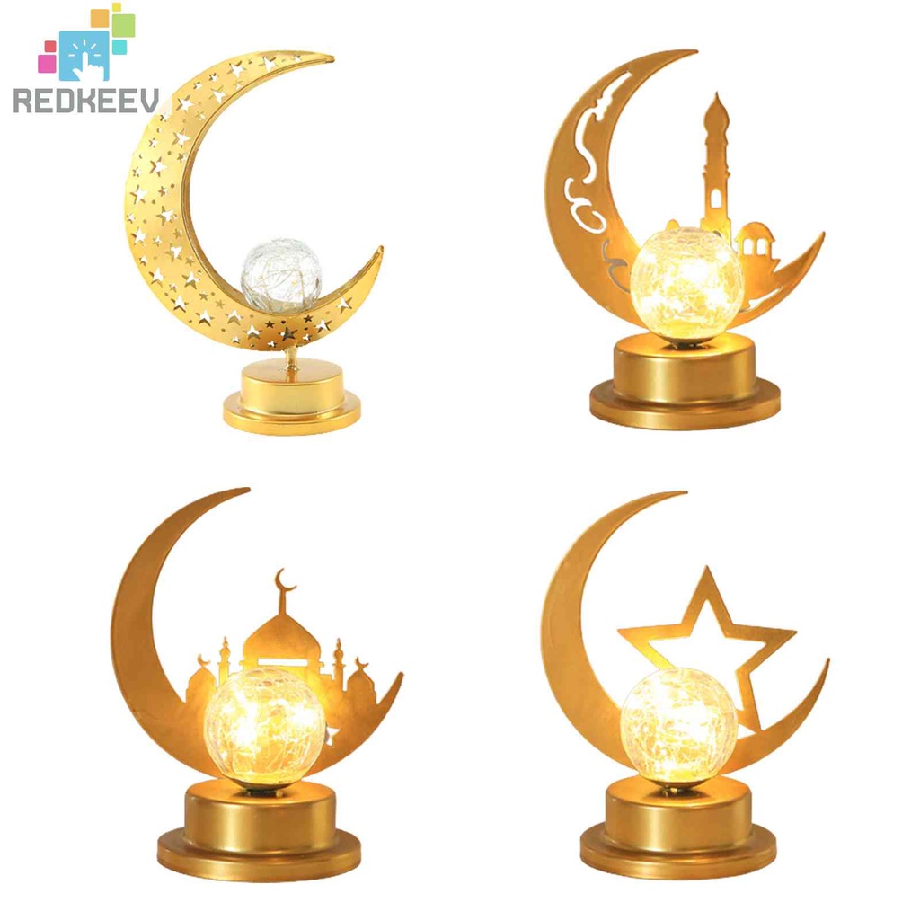 Đèn LED Để Bàn Hình Eid Mubarak Chất Liệu Sắt