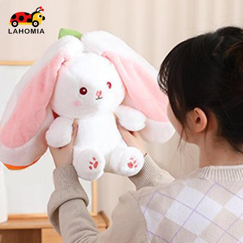 LAHOMIA Thỏ Dâu Nhồi Bông Có Khóa Kéo Đa Năng Trang Trí Búp Bê Cà Rốt Thỏ Bông Siêu