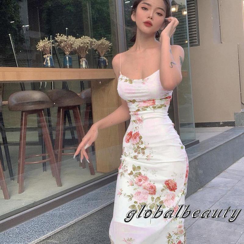 Đầm Body Không Tay Họa Tiết Hoa Thời Trang Mùa Hè Cho Nữ