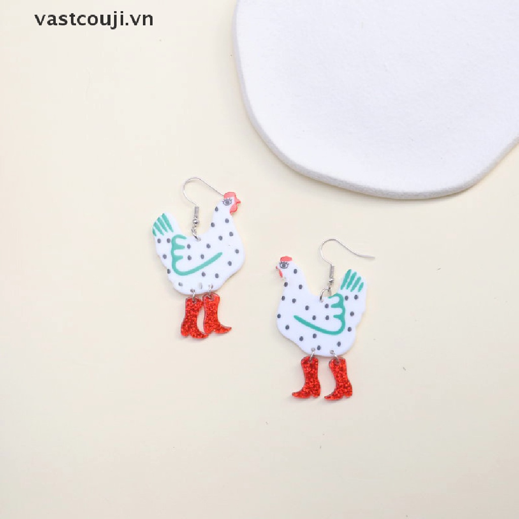 Khuyên Tai Mặt Gà Lastji Dễ Thương Cá Tính Cho Nữ