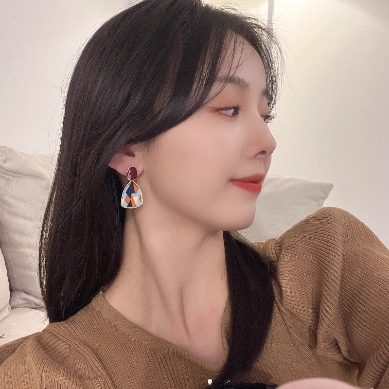 Bông Tai Họa Tiết Da Báo Màu Sắc Thời Trang S925