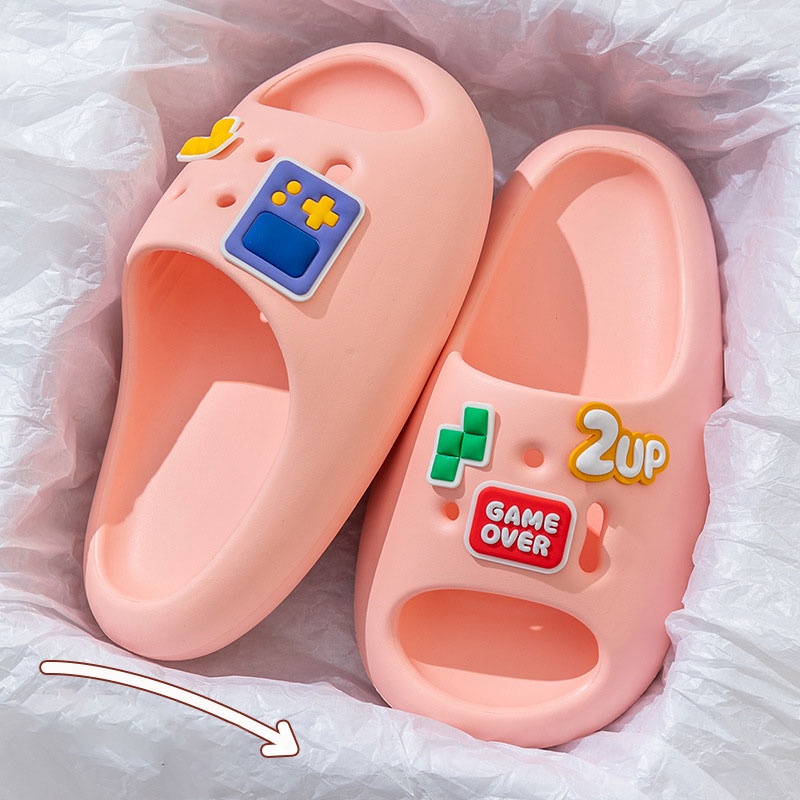 One more shoes⭐Dép Nhựa EVA Đế Dày Mềm Mại Chống Trượt Họa Tiết Hoạt Hình Dễ Thương Cho Nữ