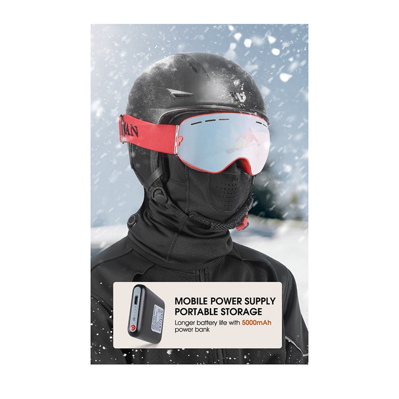 1 Mặt Nạ Thể Thao Che Mặt Giữ Ấm Bằng Điện Thoáng Khí Cho Mùa Đông