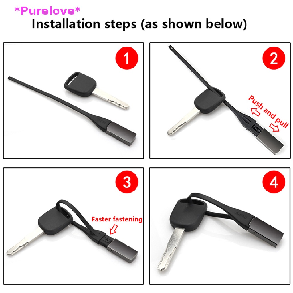 Móc Chìa Khóa Xe Hơi Bằng Kim Loại Màu Đen Chống Thất Lạc Tiện Dụng Mới