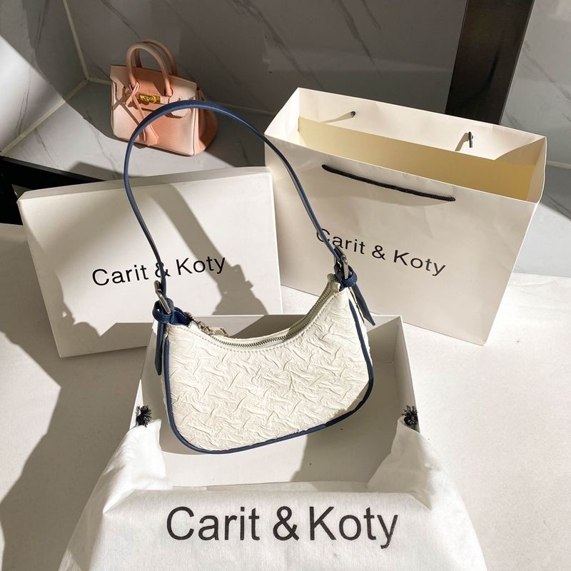 Carit Koty Niche Túi Đeo Vai Xếp Ly Màu Tương Phản Phong Cách Mới Mùa Hè Cho Nữ