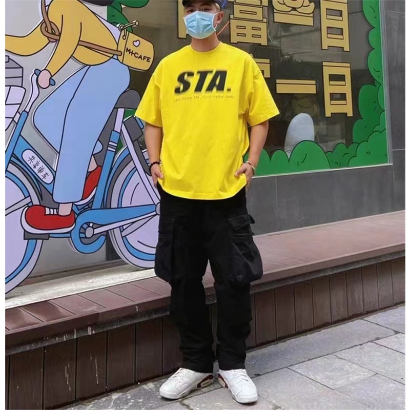 Sta - Phantom Áo Thun Cotton Tay Ngắn Dáng Rộng Cổ Tròn In Chữ Fzzy Dfdh Phong Cách Đường Phố Cho Nam Và Nữ