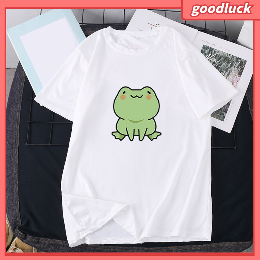 Áo Thun Tay Ngắn Chất Liệu Polyester In Họa Tiết Hoạt Hình Chú Ếch Dễ Thương Thời Trang Mùa Hè Cho Nữ
