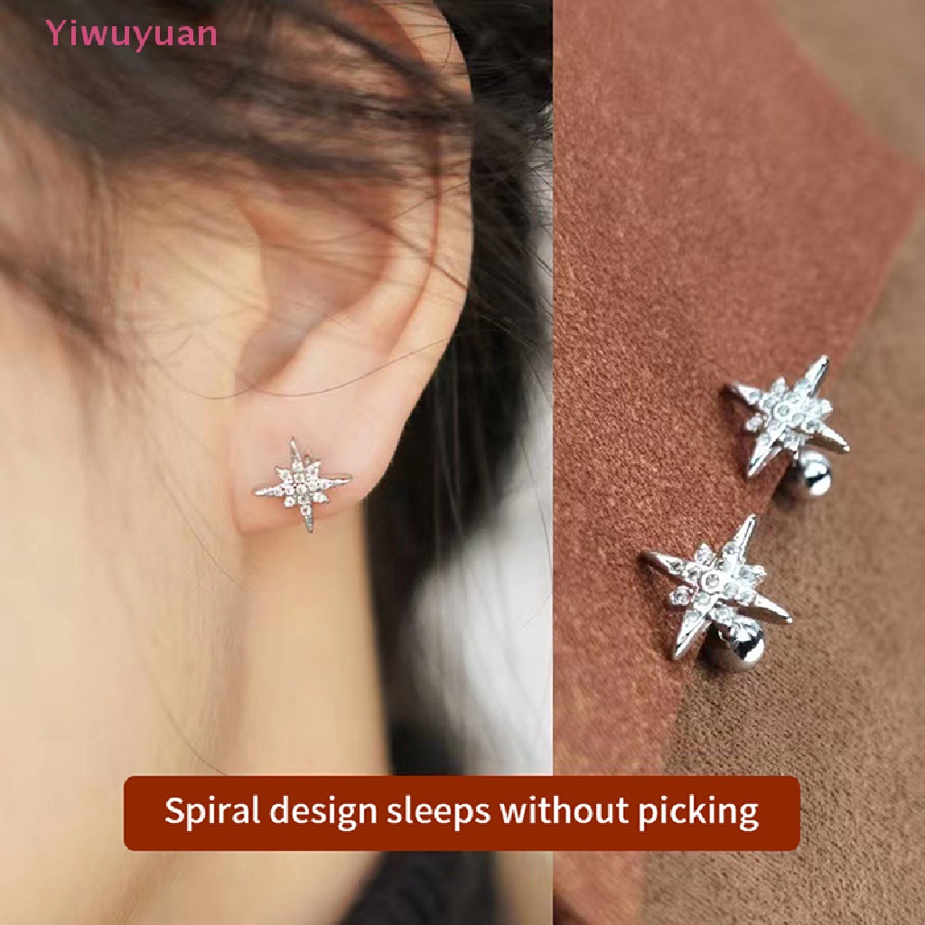 1 Đôi Khuyên Tai Đính Đá Zircon Hình Ngôi Sao Thời Trang Mới