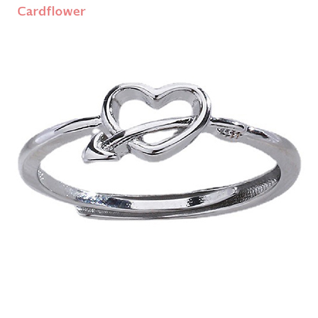 < Cardflower > Nhẫn Cưới Hình Mũi Tên Tình Yêu Lãng Mạn Màu Bạc Tinh Tế Kích Thước Miễn Phí Cho Nữ Giới