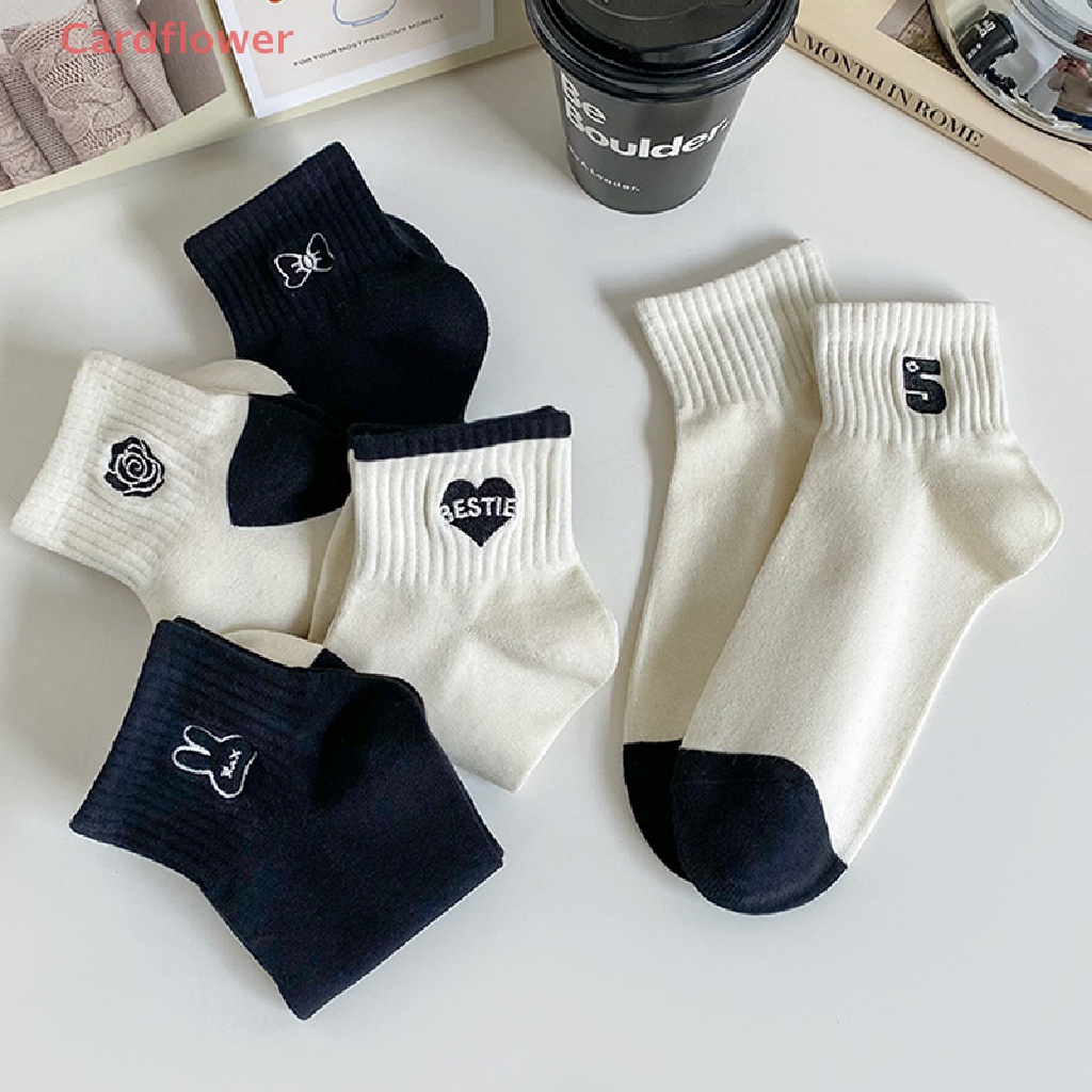 Vớ Cotton Thoáng Khí Thêu Họa Tiết Dễ Thương Thời Trang Xuân Hè 2023 Cho Nữ