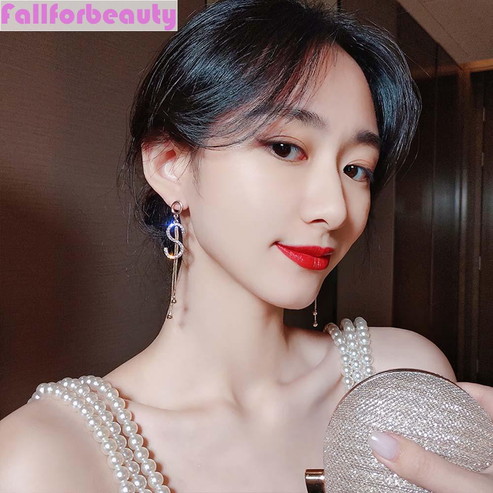 Bông Tai Dáng Dài Bằng Hợp Kim Thiết Kế Tinh Tế Thời Trang Cho Nữ