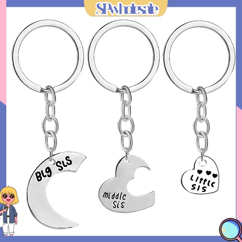 <SPwholesale> Bộ 3 Móc Khóa Tình Bạn Mặt Trái Tim