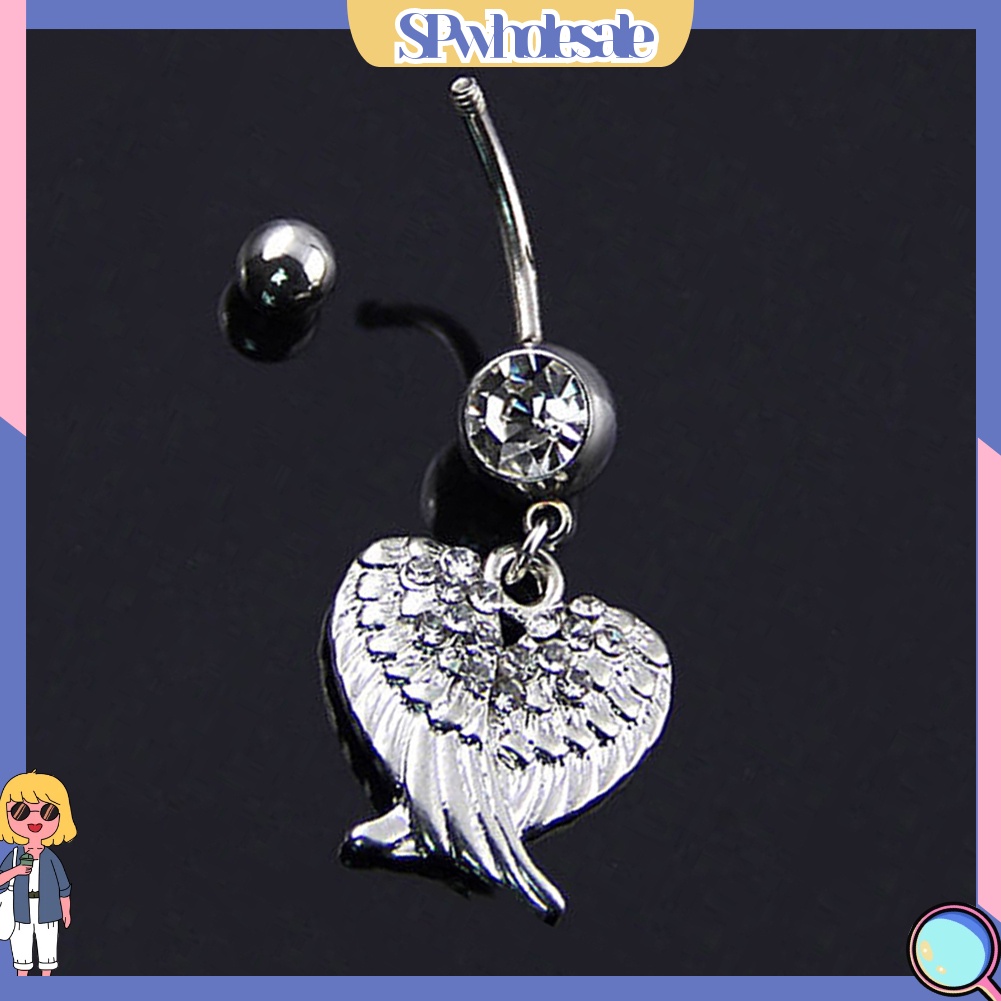 <SPwholesale> Khuyên Rốn Hình Đôi Cánh Đính Đá Lấp Lánh