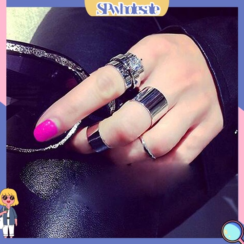 <SPwholesale> Bộ 4 Nhẫn Đeo Đốt Ngón Tay Thời Trang Cho Nam Và Nữ
