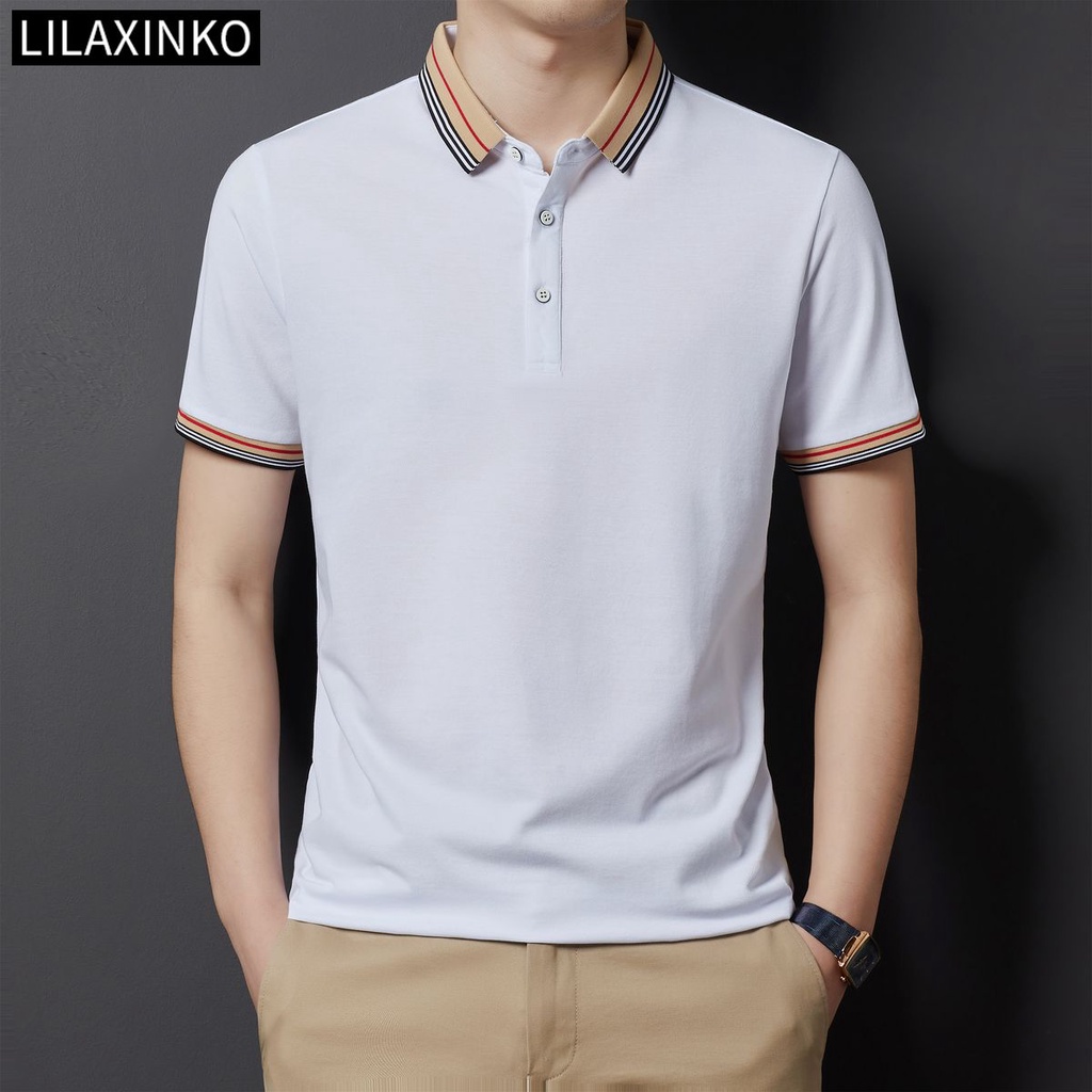 Áo Thun Polo Cotton Tay Ngắn 7 Màu Trơn Đơn Giản Thời Trang Cho Nam