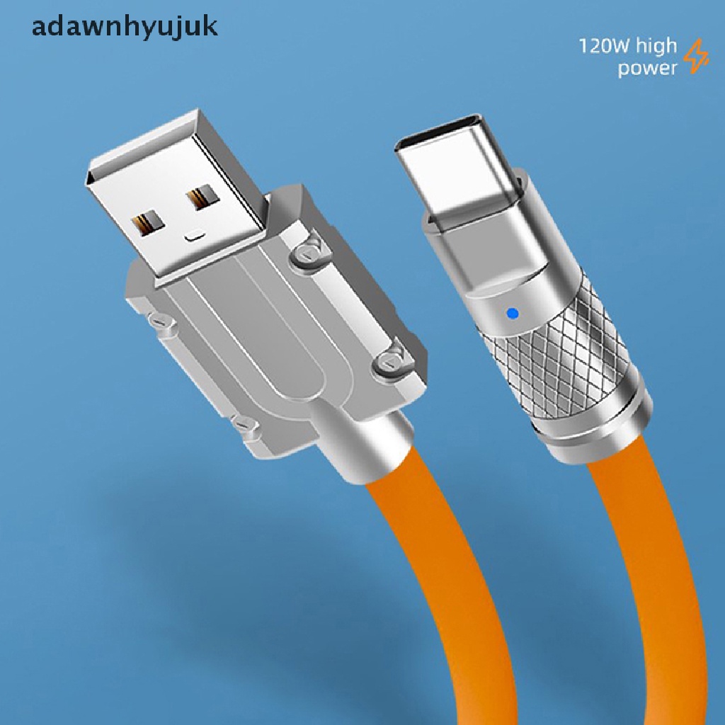 Dây Cáp Sạc Nhanh USB Loại C 120W Bằng Silicon Cho Xiaomi Huawei Samsung