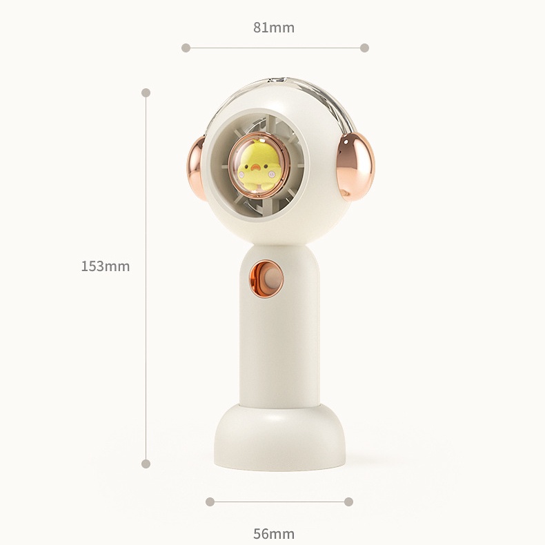 Quạt Điện Phun Sương Mini Cầm Tay Họa Tiết Hoạt Hình Dễ Thương Có Cổng Sạc usb
