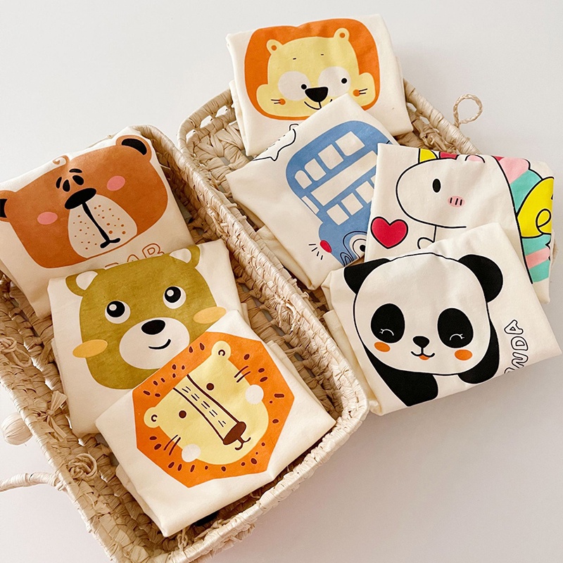 Áo Thun Tay Ngắn In Hoạt Hình Chất Liệu cotton Thời Trang Cá Tính Dành Cho Bé