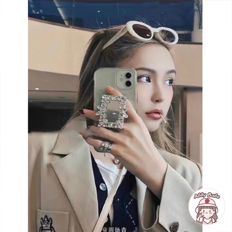 Ốp Điện Thoại TPU Mềm Chống Mồ Hôi Có Giá Đỡ Và Gương Trang Điểm Cho IP 14 Pro Max IP 11 IP 12 11 Pro Max X XS