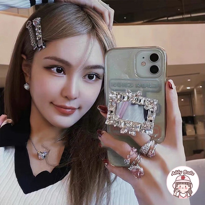 Ốp Điện Thoại TPU Mềm Chống Mồ Hôi Có Giá Đỡ Và Gương Trang Điểm Cho IP 14 Pro Max IP 11 IP 12 11 Pro Max X XS