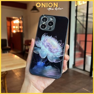Ốp Kính Bạch Liên Hoa dành cho iPhone Xsmax 11 12 13 14 Pro Promax