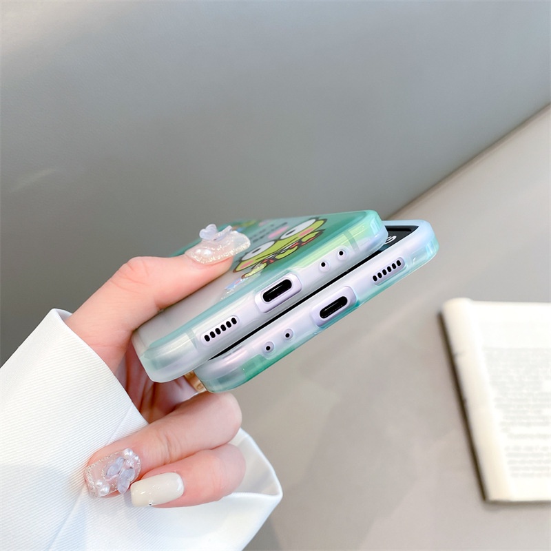 Ốp Điện Thoại PC Cứng Hoạt Hình Kero Kero Keroppi Cho Samsung Galaxy Z Flip 3 Z Flip 4 W23 ZFlip3 ZFlip4