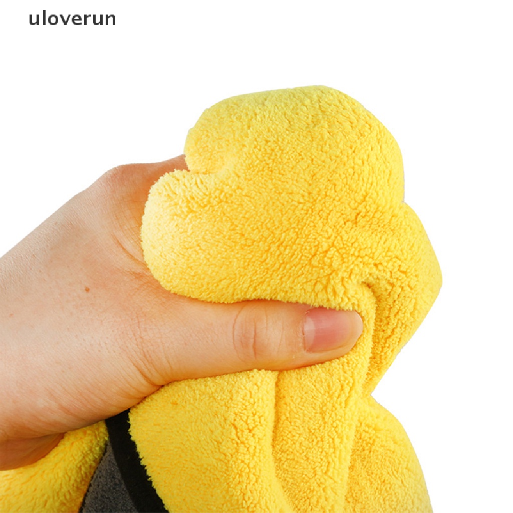 Uloverun Khăn Lông Cừu San Hô Dày Hai Mặt Siêu Thấm Hút Màu Sắc Ngẫu Nhiên vn