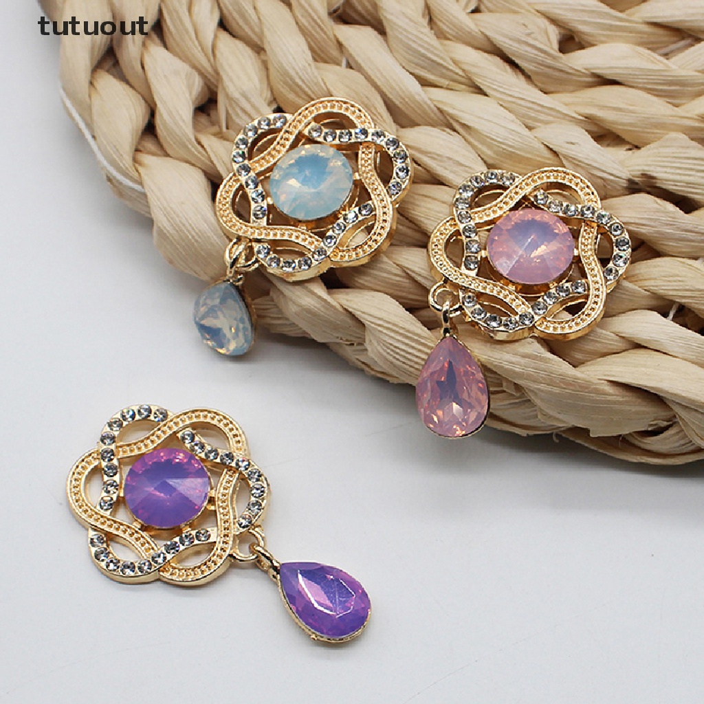 1 Trâm Cài Áo Hình Bông Hoa Bằng Acrylic Mạ Vàng DIY Dành Cho Nữ