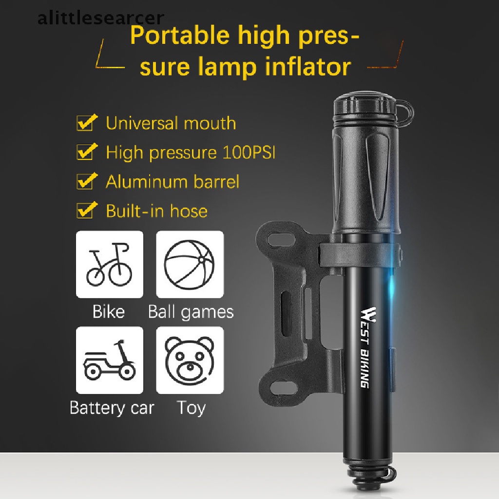 Bơm Xe Đạp Mini Cầm Tay 100Psi Chất Liệu Hợp Kim Nhôm