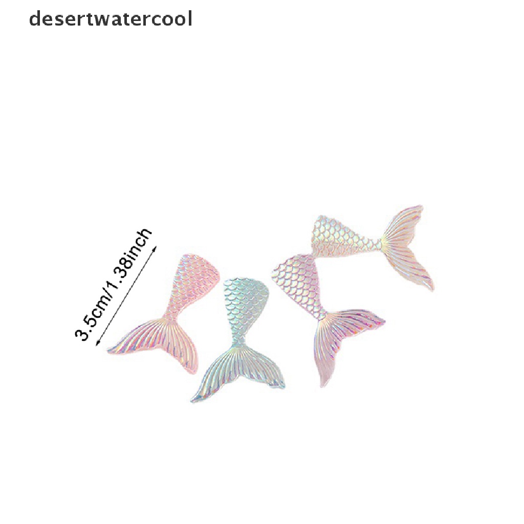 Set 5 Mặt Dây Chuyền Resin Hình Đuôi Nàng Tiên Cá Màu Sắc Dạ Quang Handmade