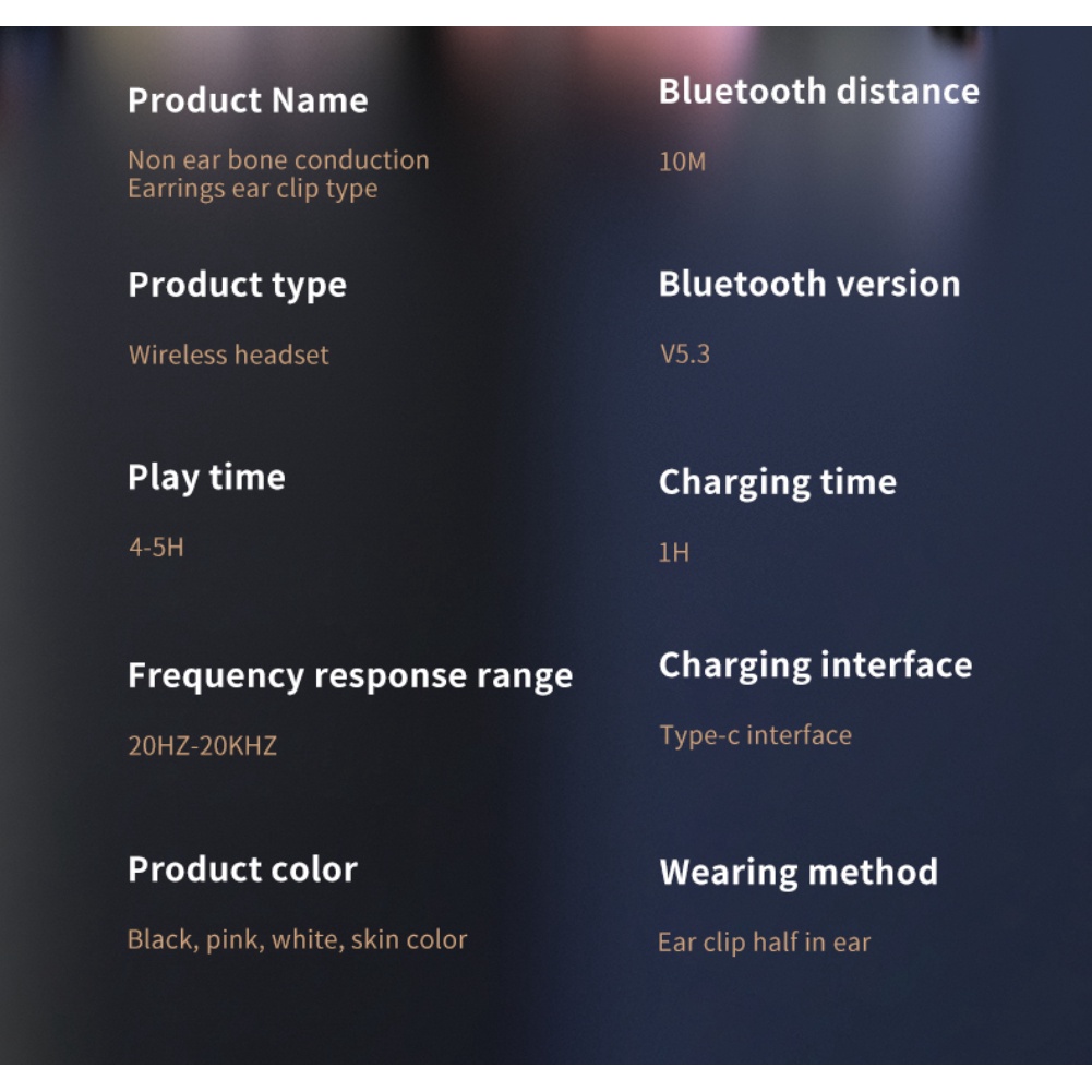 Tai Nghe Bluetooth Dẫn Âm Xương Bông Tai Kẹp Tai Không Dây Tai Nghe Nhét Tai Âm Thanh Tai Nghe Thể Thao Có Mic Cloud1