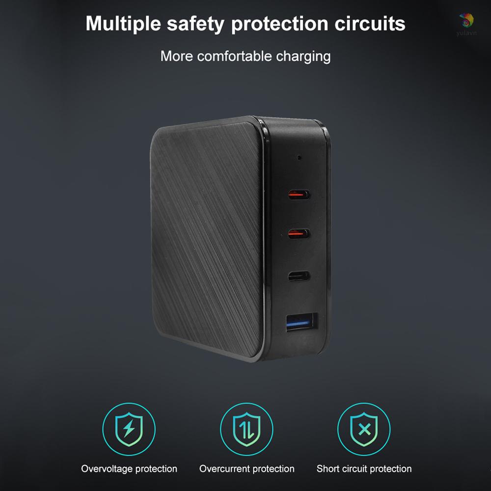 Bộ Sạc Nhanh 4 Cổng USB C 140W PD Gắn Tường Tiện Dụng