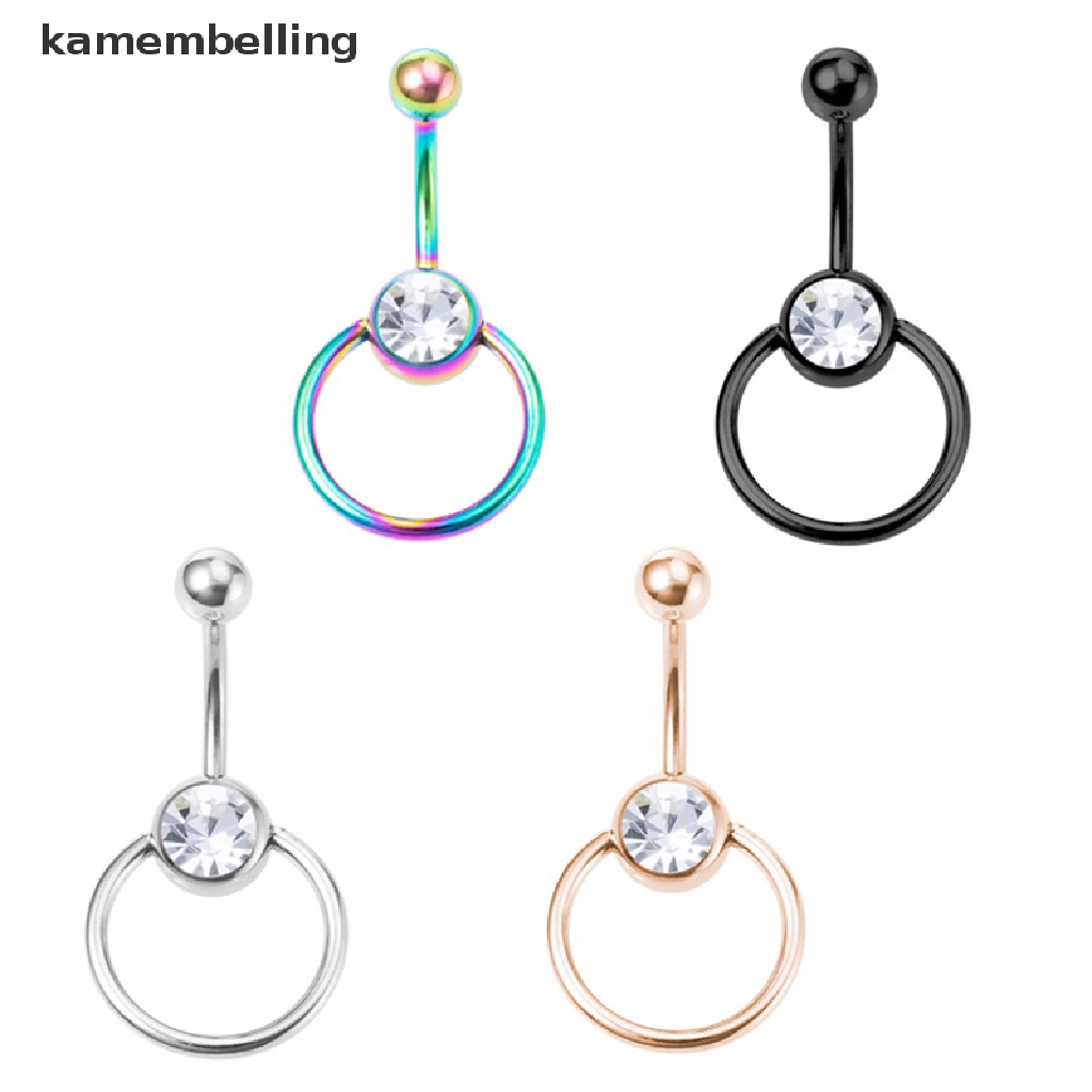 Kamembelling Khuyên Rốn Bằng Thép Không Gỉ Đính Đá Helix