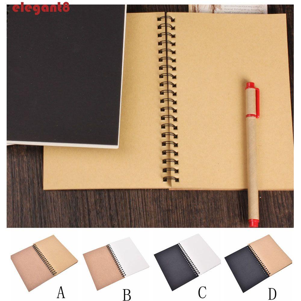 Sổ Tay Giấy Kraft Vẽ Phác Thảo Kiểu Xoắn Ốc Thanh Lịch Cổ Điển