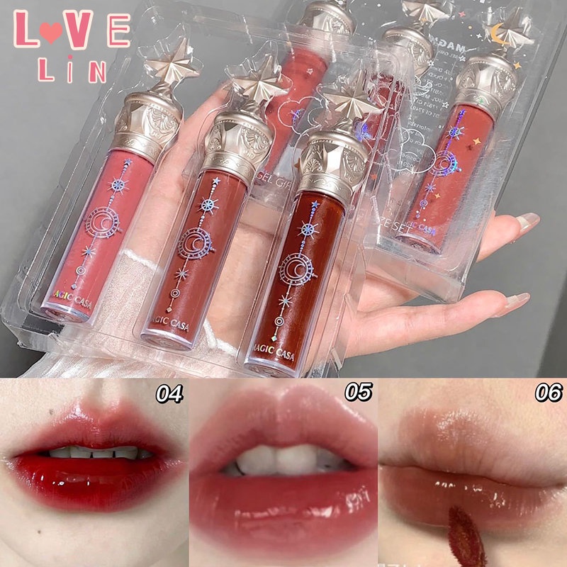 [lovelin] Bộ Son Bóng MAGIC CASA Small star rod Dưỡng Ẩm Lâu Trôi Và Không Dễ Phai Màu Nước
