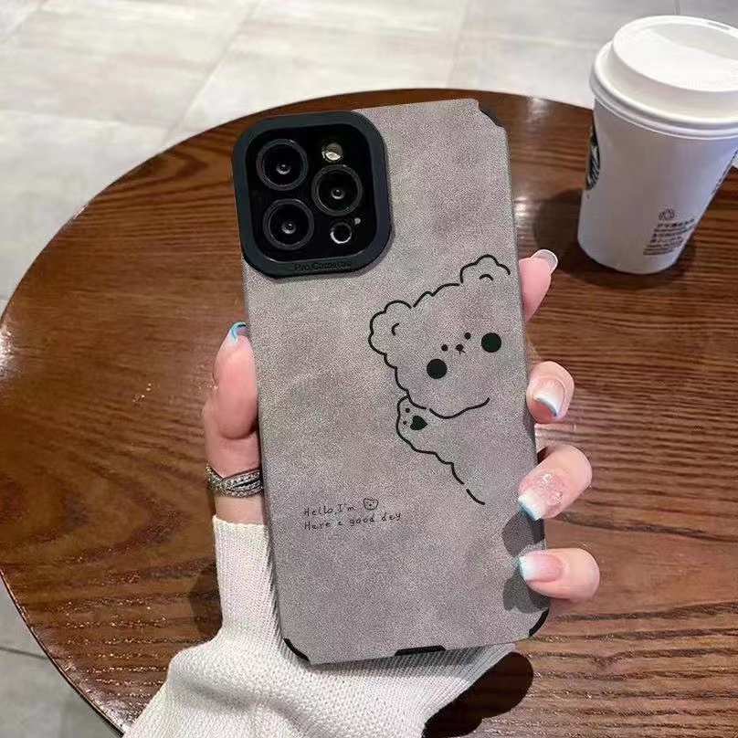 Ốp Điện Thoại Silicon TPU Mềm Chống Sốc Hình Gấu Cho Iphone 14 Plus 13 Pro Max 12 11 X Xs Xr 8 7 Plus