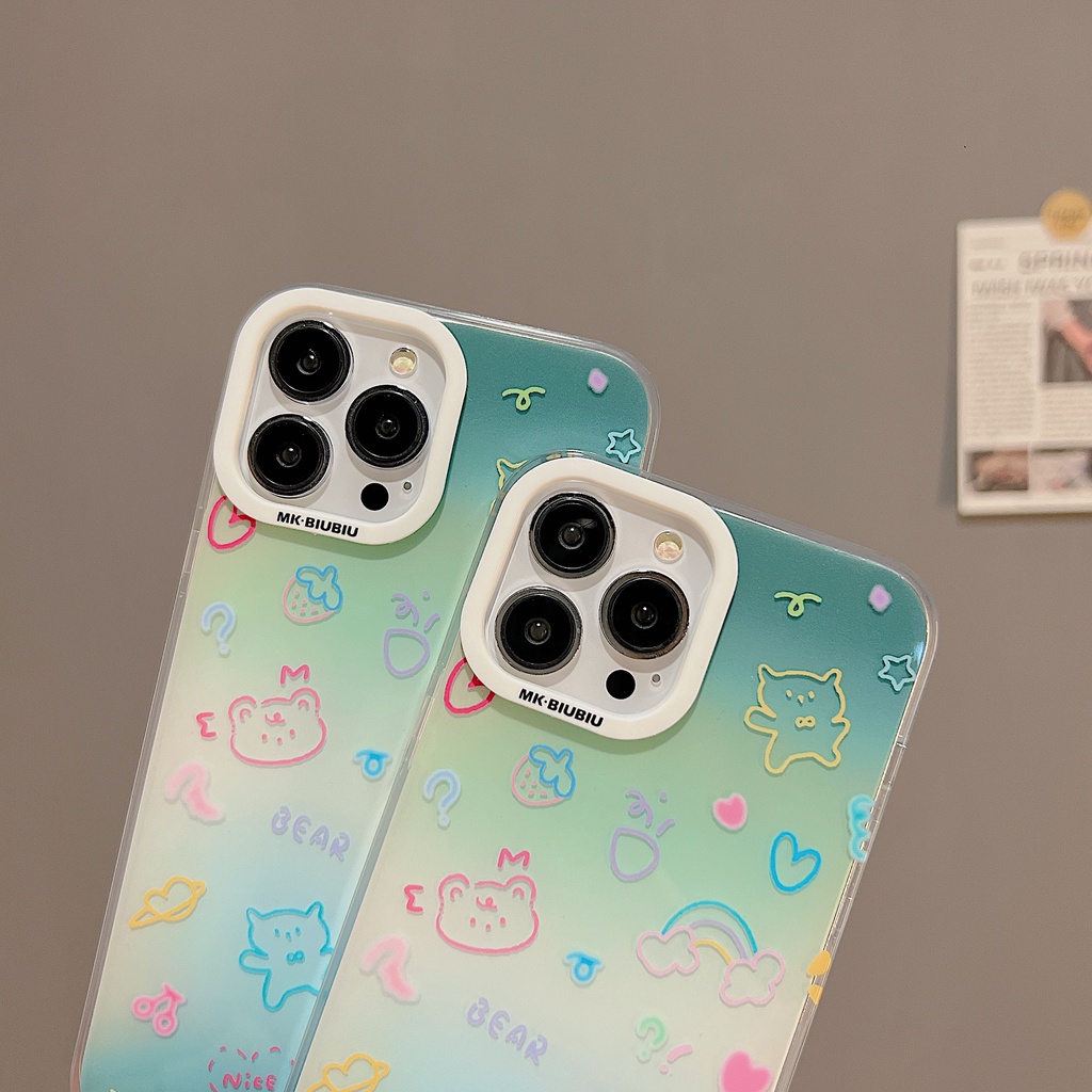 Ốp Điện Thoại TPU Dẻo Trong Suốt Họa Tiết Hoạt Hình Dễ Thương Cho iphone 14 13 11 12 Pro Max
