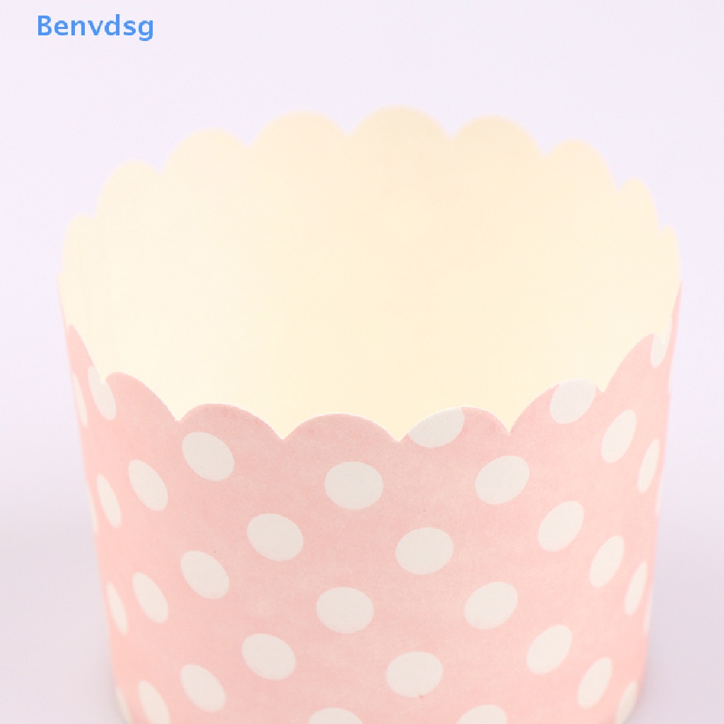 Set 50 Cốc Giấy Đựng Bánh Cupcake Họa Tiết Chấm Bi Xinh Xắn