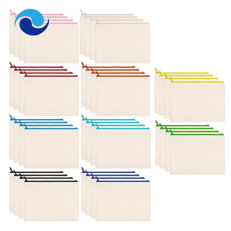 Bộ 40 Túi Đựng Bút Bằng Vải Canvas Có Khóa Kéo DIY Đa Ứng Dụng