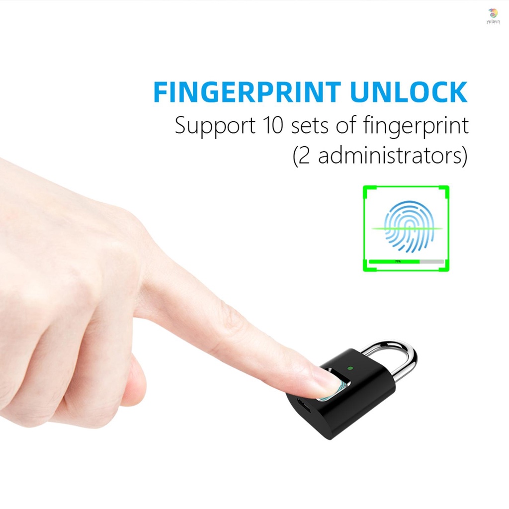 Ổ Khóa Thông Minh Không Chìa Khóa 3 Bóng LED 10 Dấu Vân Tay Cho Hành Lý / Cửa Hàng yula / Cửa Hàng Dấu Vân Tay