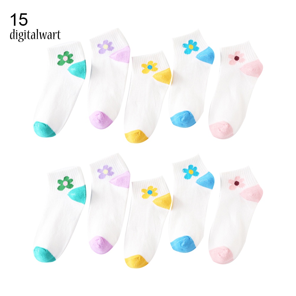 Kỹ Thuật Số| Bộ 5 Đôi Vớ Cotton Họa Tiết Ngôi Sao Thời Trang Cho Nữ