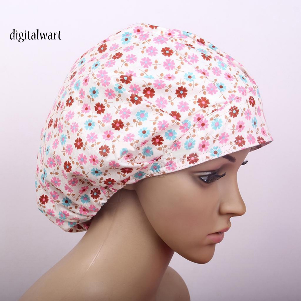 Kỹ Thuật Số| Mũ Trùm Đầu Bằng Cotton Thoáng Khí In Họa Tiết Hoa Tùy Chỉnh Cho Beautician