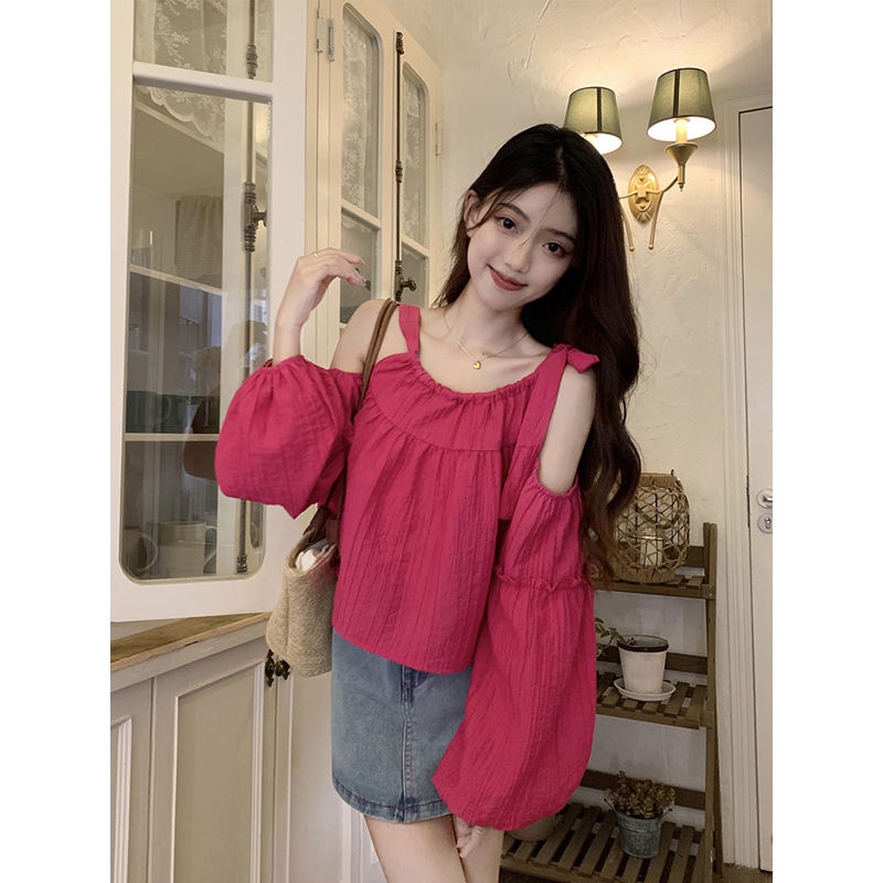 Cozok Áo Sơ Mi Tay Phồng Gợi Cảm Thời Trang Hàn Quốc